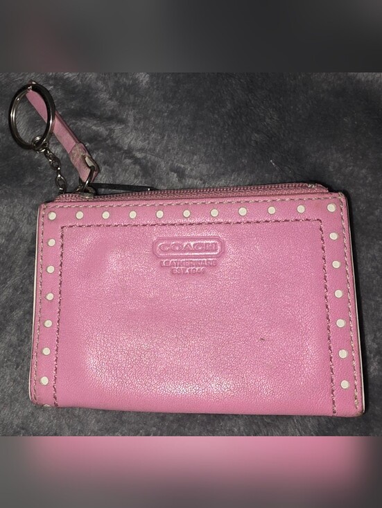 Coach Handbags - Vintage Coach Pink Leather Stud Zip Wristlet